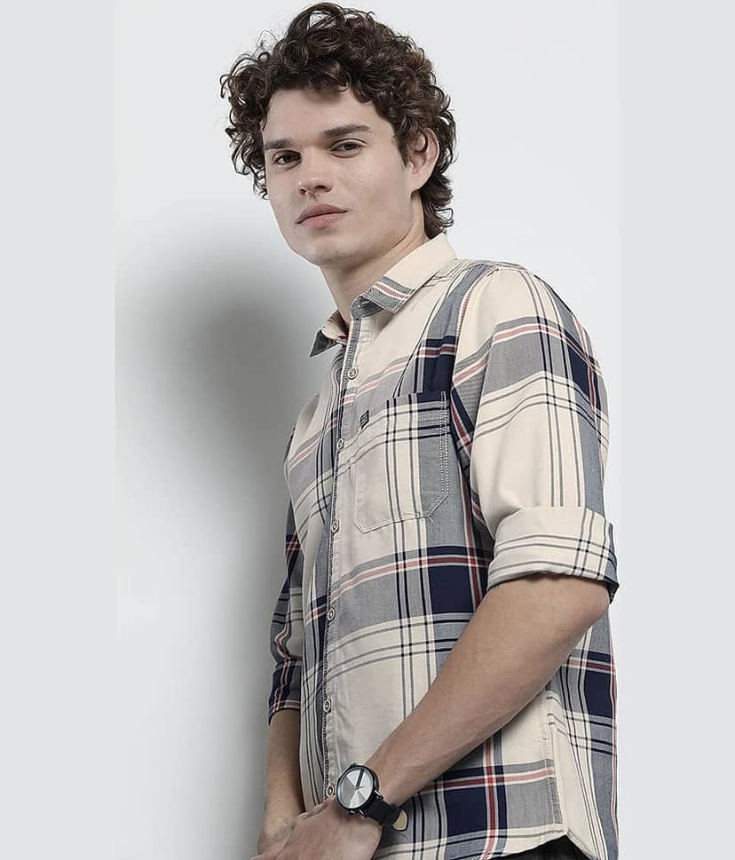 The Indian Garage Co. Poly Cotton Regular Fit Checks Full Sleeves Men's Casual Shirt - Blue ( Pack of 1 )