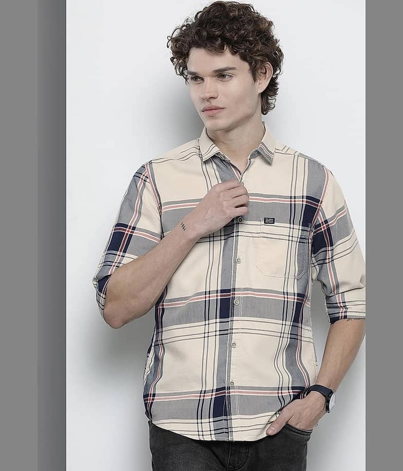 The Indian Garage Co. Poly Cotton Regular Fit Checks Full Sleeves Men's Casual Shirt - Blue ( Pack of 1 ) view 5