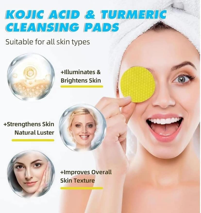 Kojic Acid & Turmeric Cleansing Pads for Enhanced Glow & Improved Texture - 60 Count view 5