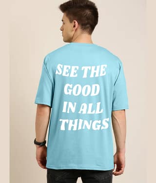 Faltu.co Pack of 1 Cotton Oversized Fit Men's T-Shirt ( Sky Blue )