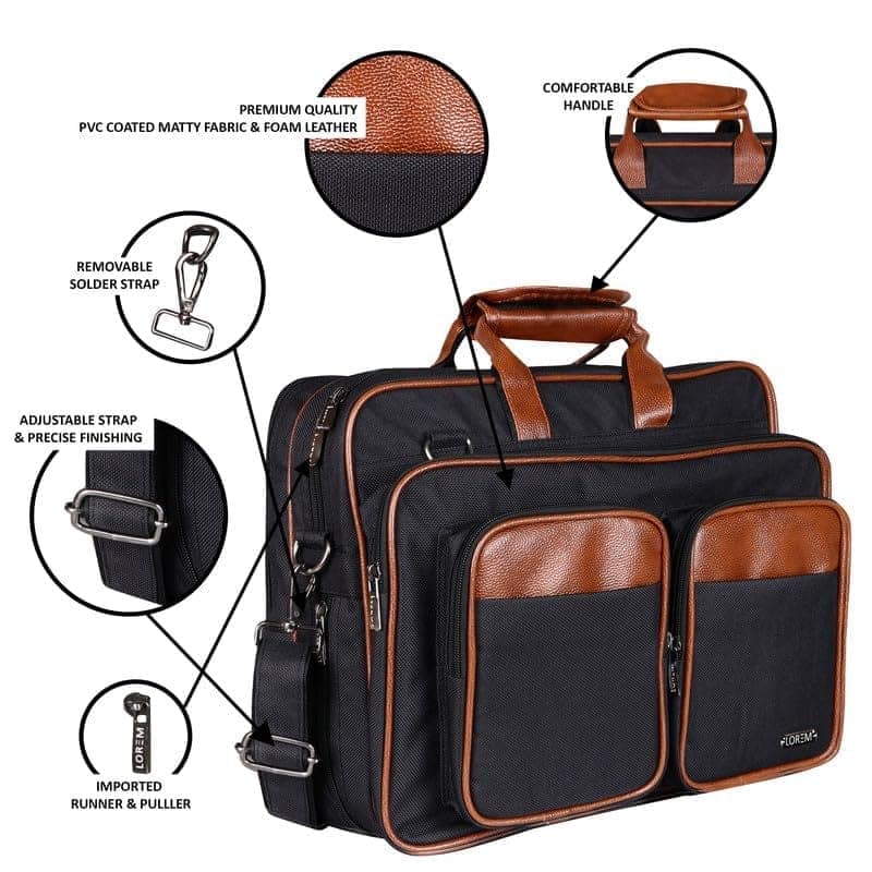 LOREM 28L Messenger Bag For Men - Faux Leather view 4