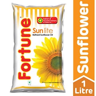 Fortune Sun Lite Sunflower Refined Oil 1 L Pouch