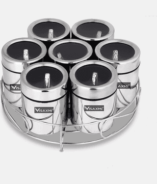 Visaxmi Steel Silver Spice Container ( Set of 1 )