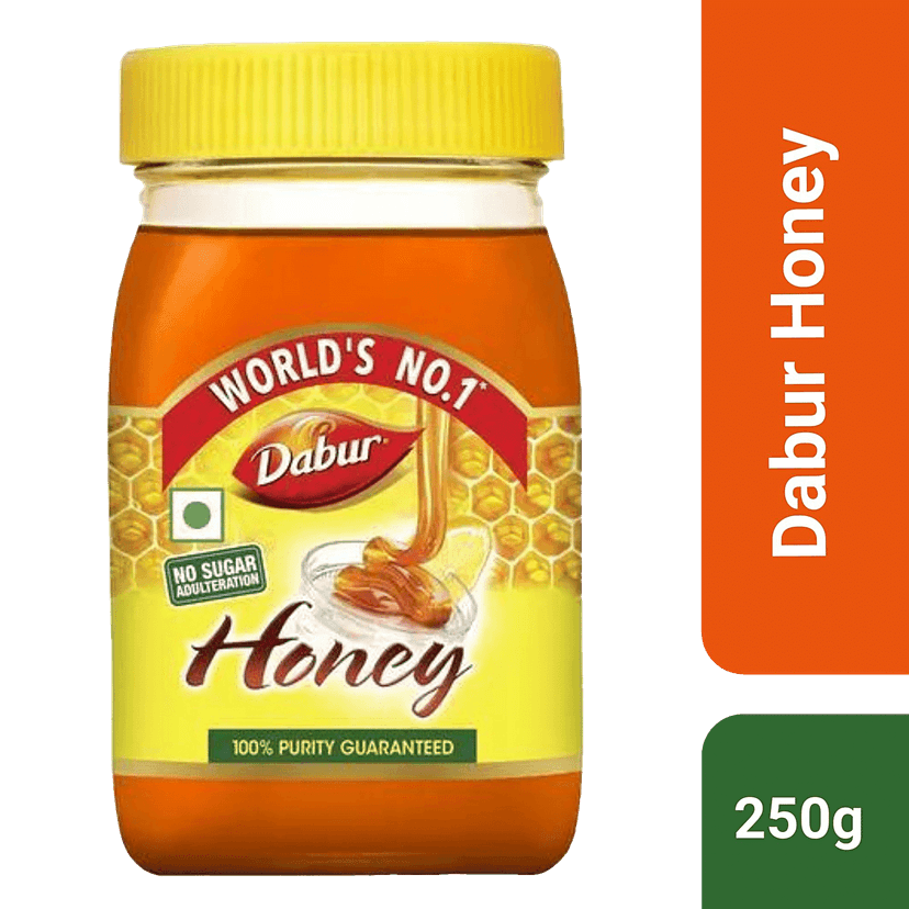 Dabur 100% Pure Honey - Worlds No.1 Honey Brand With No Sugar Adulteration, 250 G