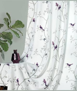 V21 decod Graphic Room Darkening Eyelet Curtain 7 ft ( Pack of 1 ) - White
