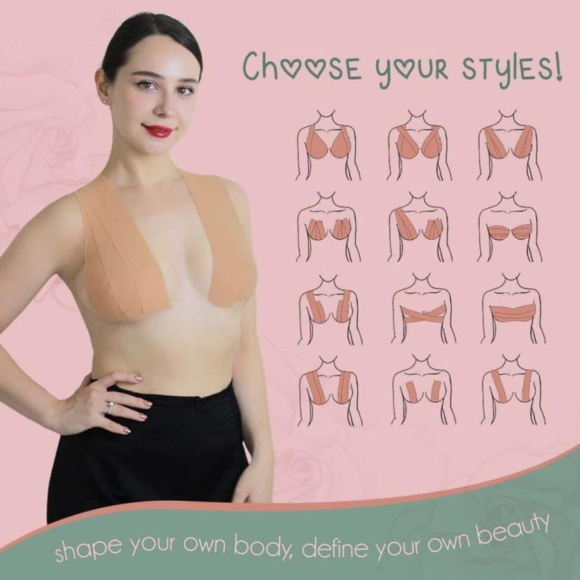 Boob Tape | Nipple Pasties Multipurpose Nipple Tape for Women Push Up & Lifting Body Tape for Women Breast Tape Breast Lift Bra Tape view 5