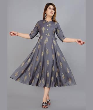 Smien - Yellow Rayon Women's Flared Kurti ( Pack of 1 )