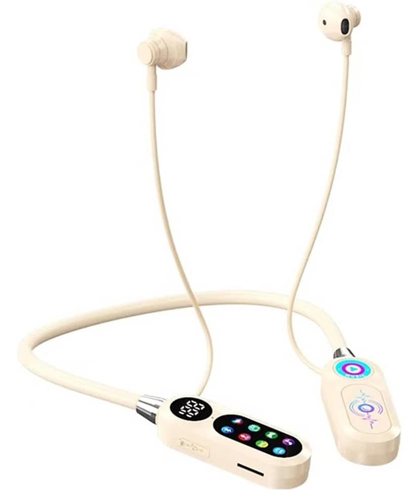 Life Like Bluetooth Neckband With 100 Hours Working Playtime - Beige