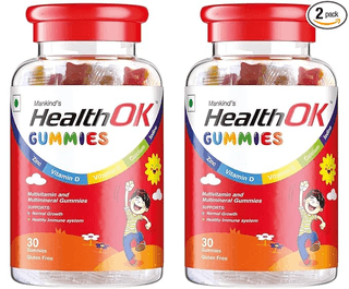 Health Ok Gummies Multivitamin & Multimineral for Kids Supports Growth7 -17 years x 2 (2 x 30 No)