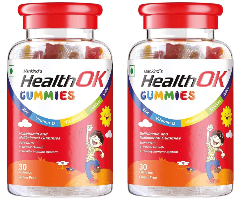 Health Ok Gummies Multivitamin & Multimineral for Kids Supports Growth7 -17 years x 2 (2 x 30 No) view 2