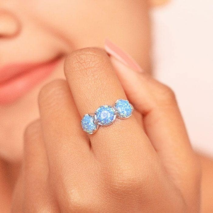 Silver Blue Waves Ring (Mother Of Pearl) view 2