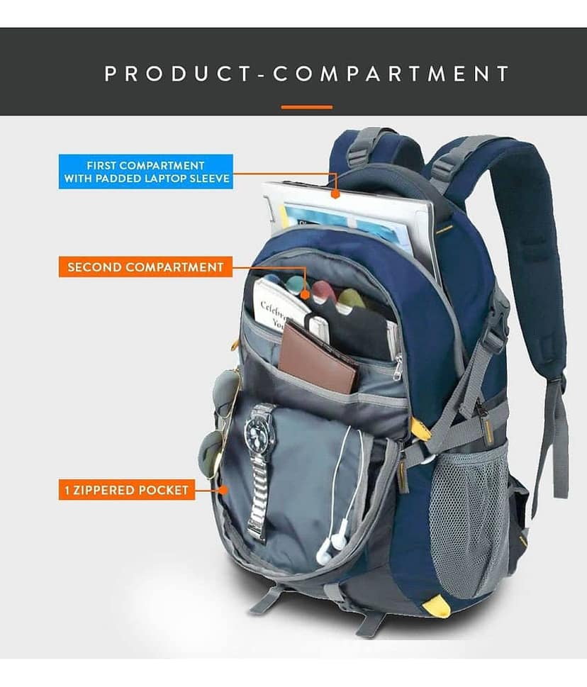 Lunar's 50 Ltrs Blue Backpack view 2