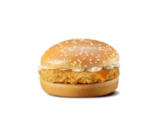Crispy chicken burger with cheese