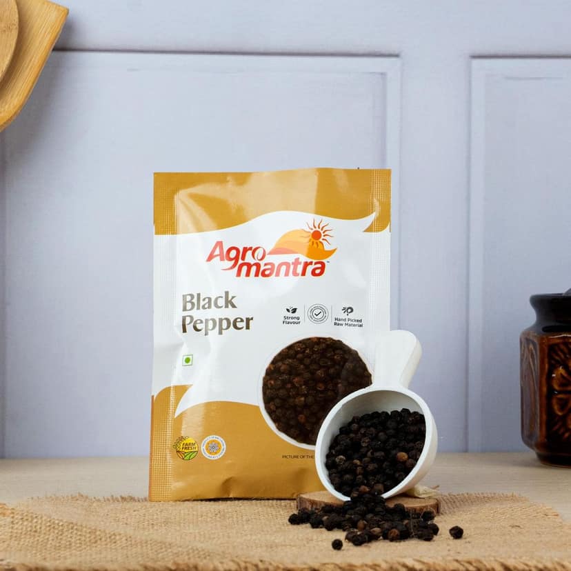 Agro Mantra Black Pepper | Sourced from Kerala | Robust Flavor & Intense Aroma | Perfect for Curries, Soups, Marinades & Chaat Masala | Vegetarian & Preservative-Safe view 6