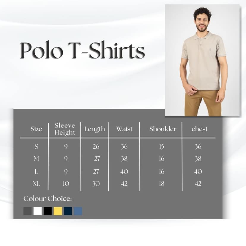 BLUEFICUS Men Solid Polo Neck Pure Cotton T-Shirt (Dark Grey) view 7