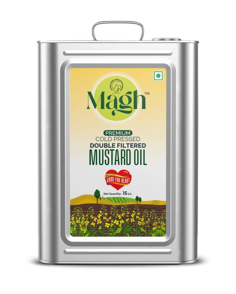 MAGH - COLD PRESSED - DOUBLE FILTERED - Premium - MUSTARD OIL 15 LITER
