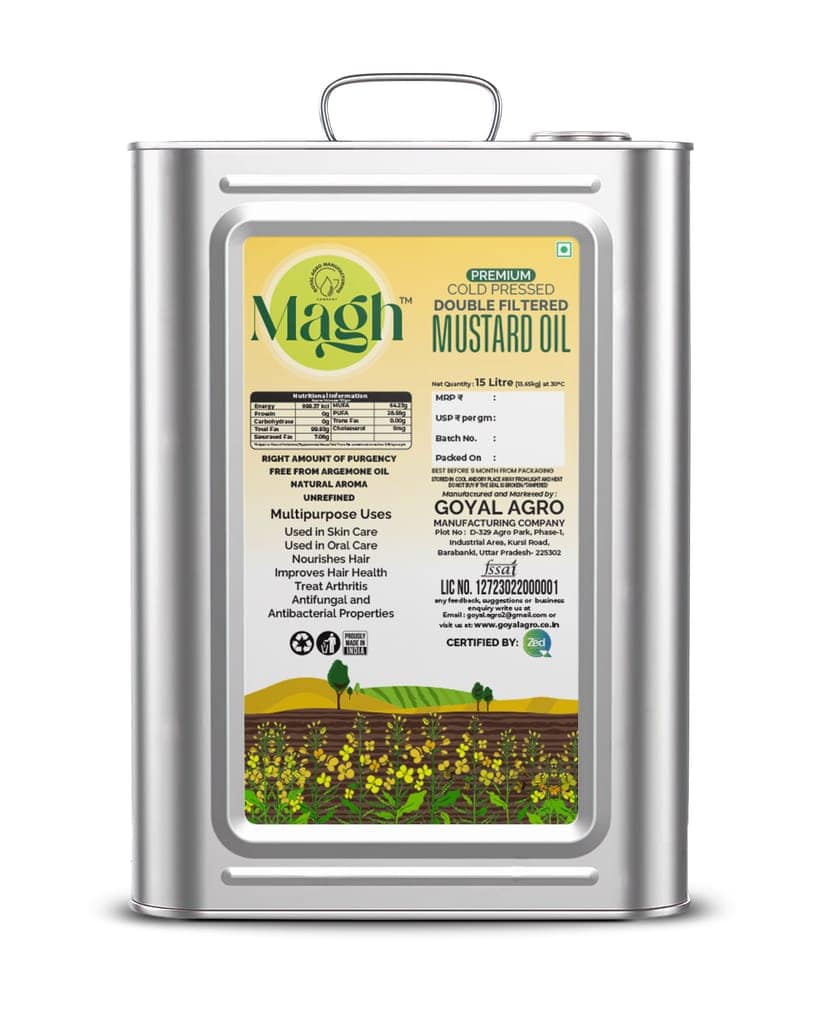 MAGH - COLD PRESSED - DOUBLE FILTERED - Premium - MUSTARD OIL 15 LITER view 2