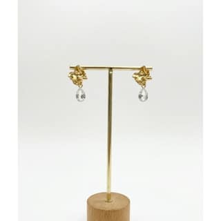 Earrings Gold-Toned Textured Drop
