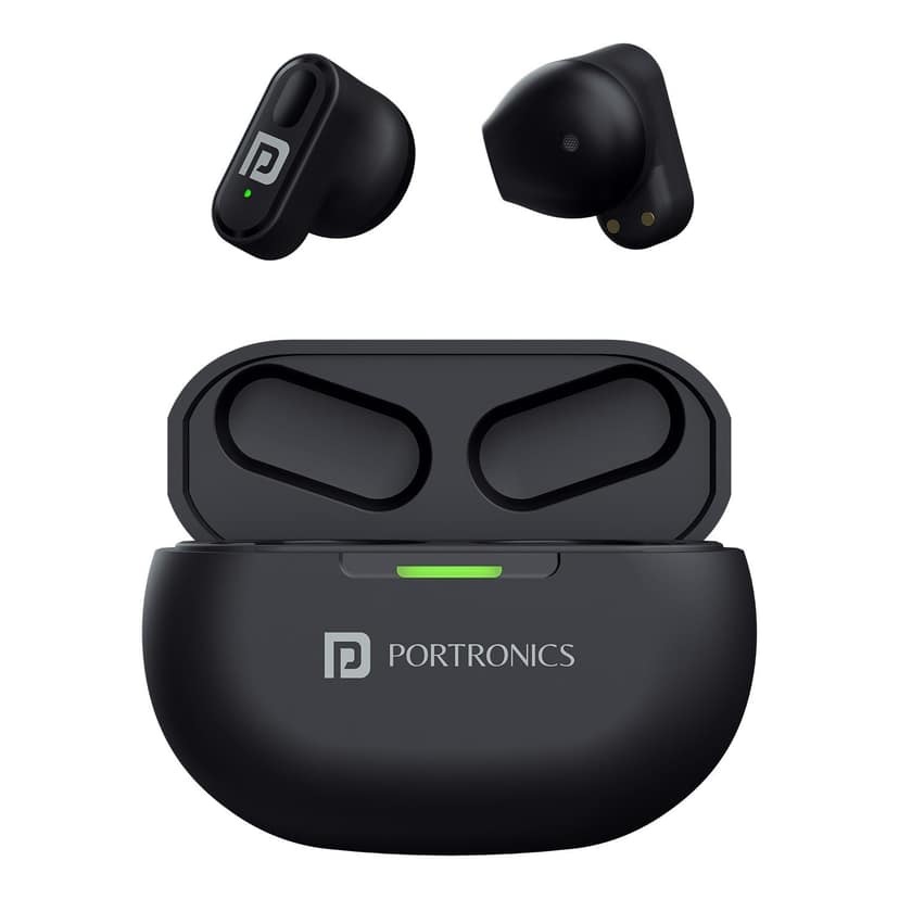 Portronics Harmonics Twins S17, ANC Earbuds - Black