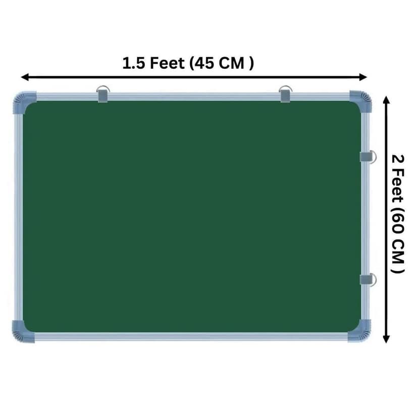 A2DR Non-Magnetic (1.5 x 2 Feet) Double-Sided 2in1 White Board & Green Chalk Board Quality with Hanging Hooks view 4