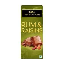 Cadbury Temptations Rum & Raisins Premium Chocolate Bar 72g