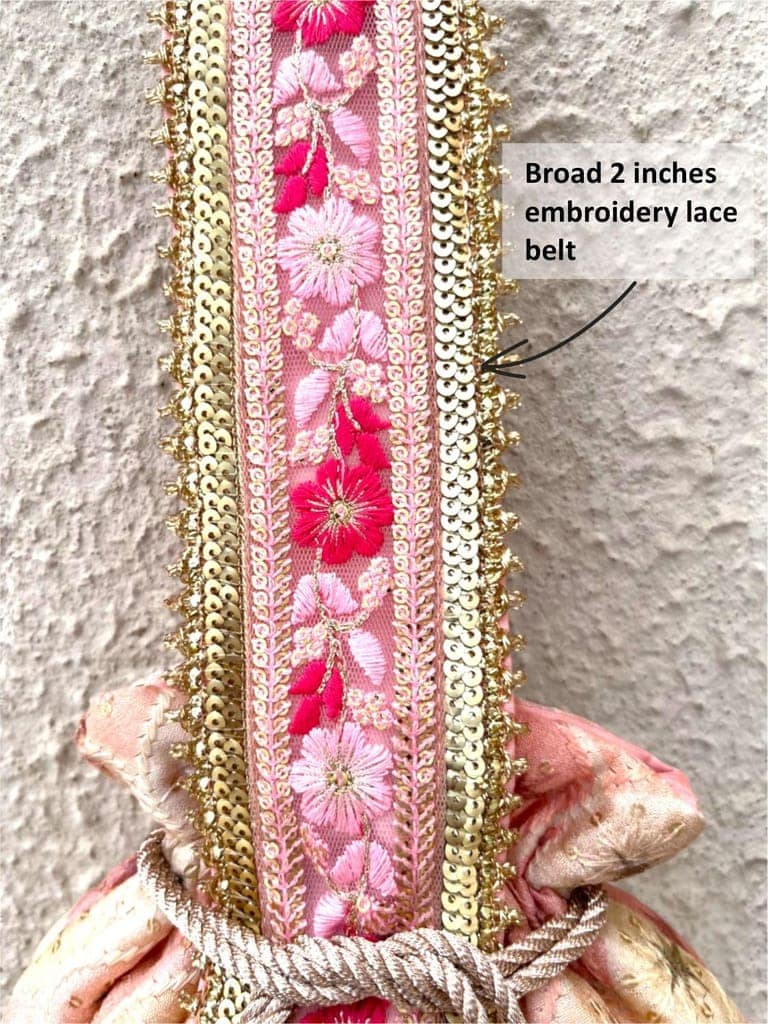 ART BY CHAITASI Embellished Designer Potli Bag with Protective Box, Handbag, Wristlets, Clutch for Women, Girls with Handmade Embroidery, Sequin, Beads Work for Parties, Weddings view 5