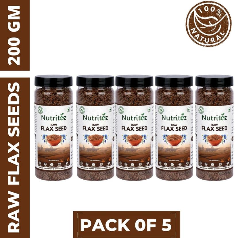Nutritoz Natural Raw Flax Seeds naturally rich in Omega-3, Fiber, Calcium, Helps in Weight Loss or Management and Stronger Bones view 10