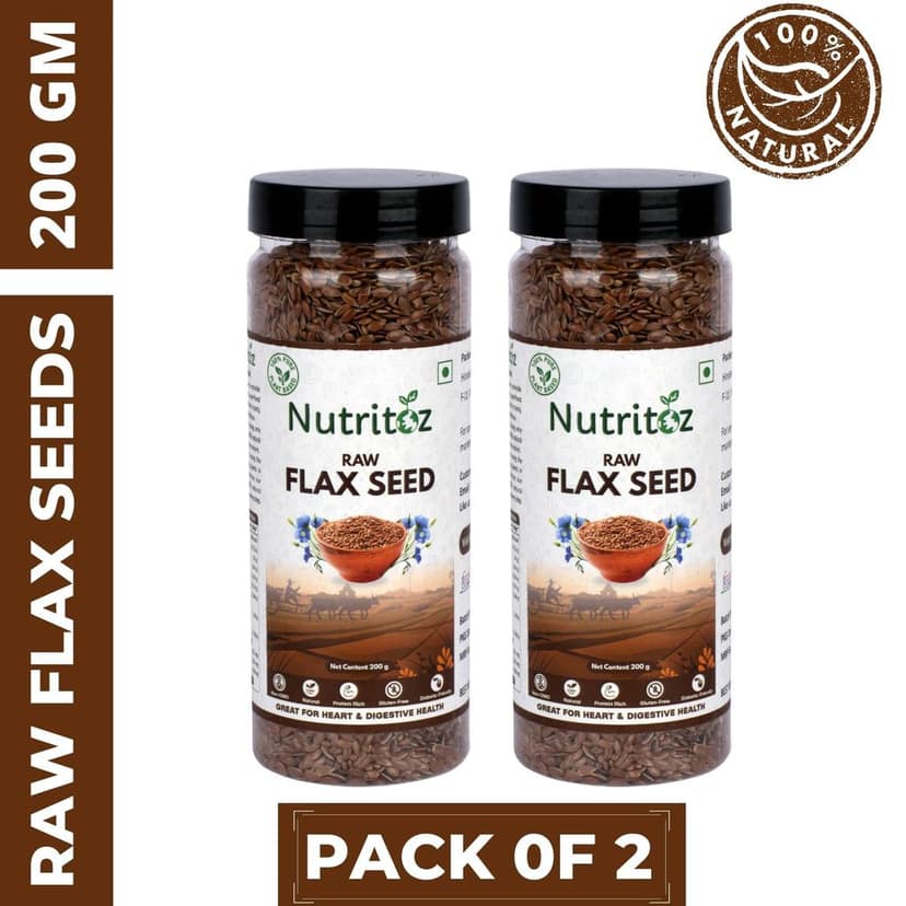 Nutritoz Natural Raw Flax Seeds naturally rich in Omega-3, Fiber, Calcium, Helps in Weight Loss or Management and Stronger Bones view 7