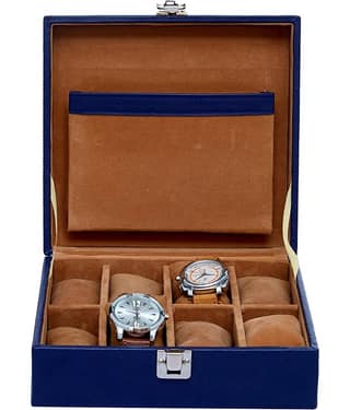 Leather World Unisex 8 Slots Watch Organiser Case