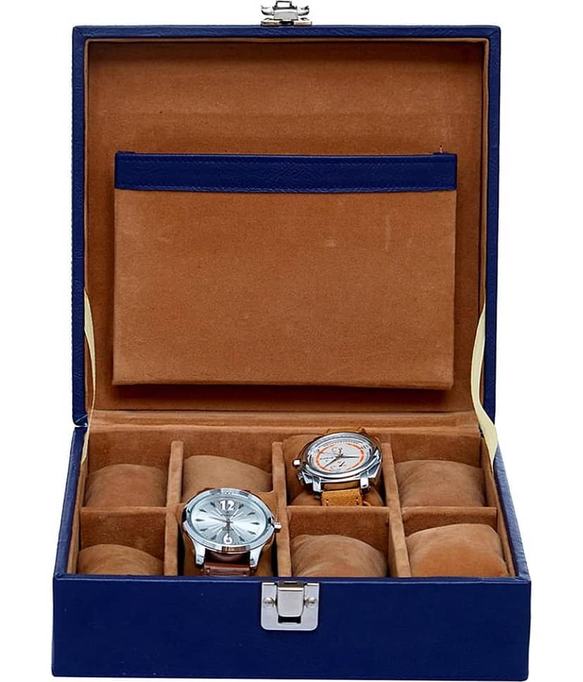 Leather World Unisex 8 Slots Watch Organiser Case