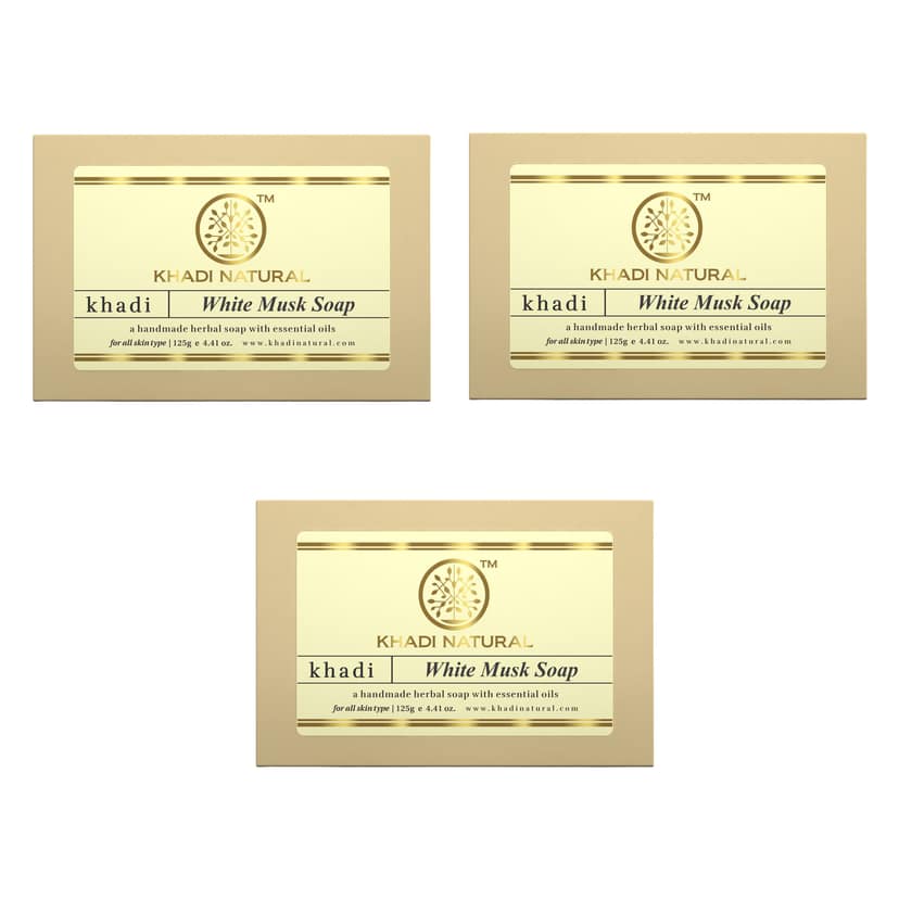 Khadi Natural Herbal White Musk Soap Combo Pack Of 3 – 125gm Each
