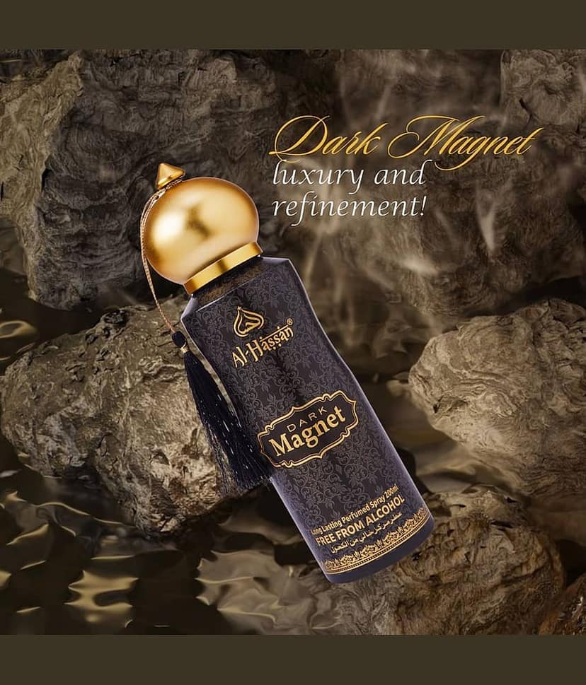 Al - Hassan Dark Magnet Perfumed Spray For Men & Women Long Lasting Body Spray 200 ml (Pack of 1) view 2