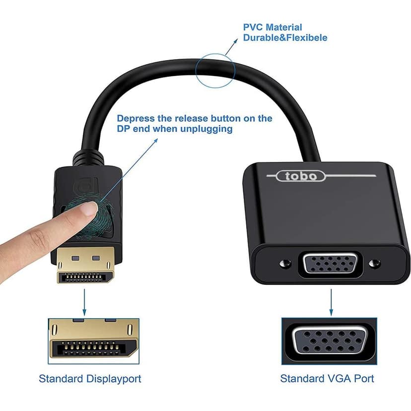 Champion DisplayPort (Male) to VGA (Female) OTG (On-The-Go) Adapter/ Converter view 4