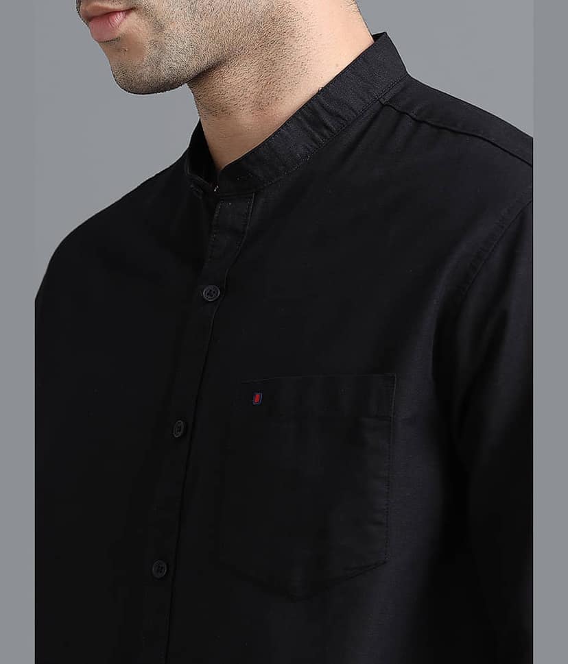 Cool Colors 100% Cotton Slim Fit Solids Full Sleeves Men's Casual Shirt - Navy ( Pack of 1 ) view 4