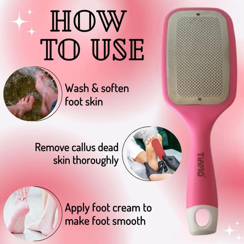 Plastic Oval Leg, Heel and Foot Scrubber for Dead Skin |Callus Remover | Pedicure Special Tool/Specially For Cracked Feet in pink view 3