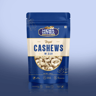 Mewa Mitra Prime Cashews W210 250g | Premium Jumbo Whole Kaju | Natural High Protein Dry Fruits