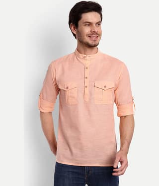 Vida Loca - Maroon Cotton Blend Men's Shirt Style Kurta ( Pack of 1 )