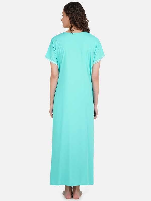 KOI SLEEPWEAR Premium Women Embroidery Night Gown Soft Breathable Alpine Fabric Nighty Maxi view 7