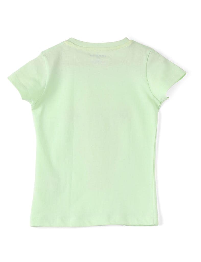Girls T shirt Cotton Patina Green Giraffe view 4
