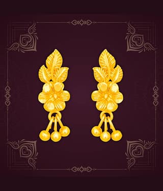 LUV FASHION Golden Drop Earrings ( Pack of 1 )