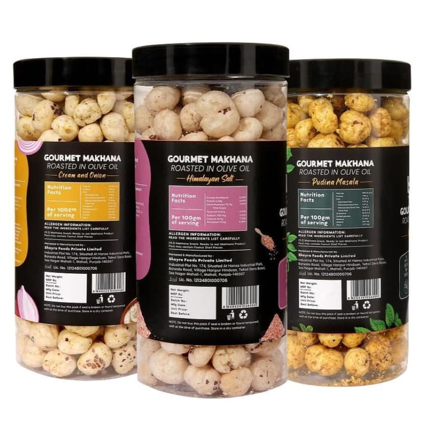 GOURMET MAKHANA Roasted in Olive Oil | Flavors , Pudina Masala, Cream & Onion and Himalayan Salt | Combo Of 3, 65g Each. - 195 gm view 3