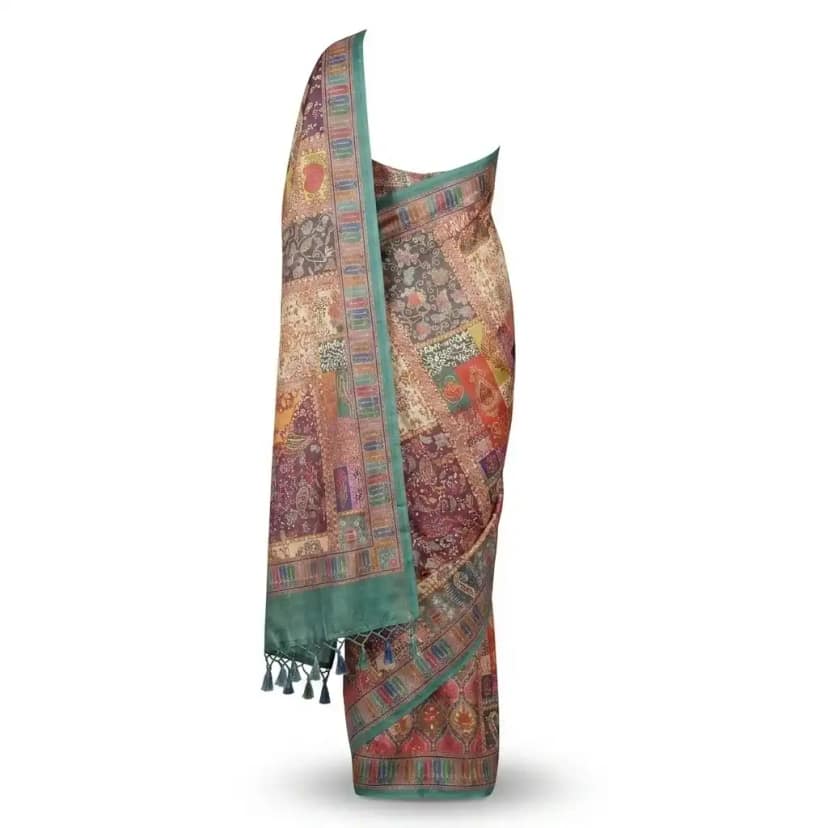 Sambalpuri Multicolor Heritage Patchwork Handloom Saree view 2