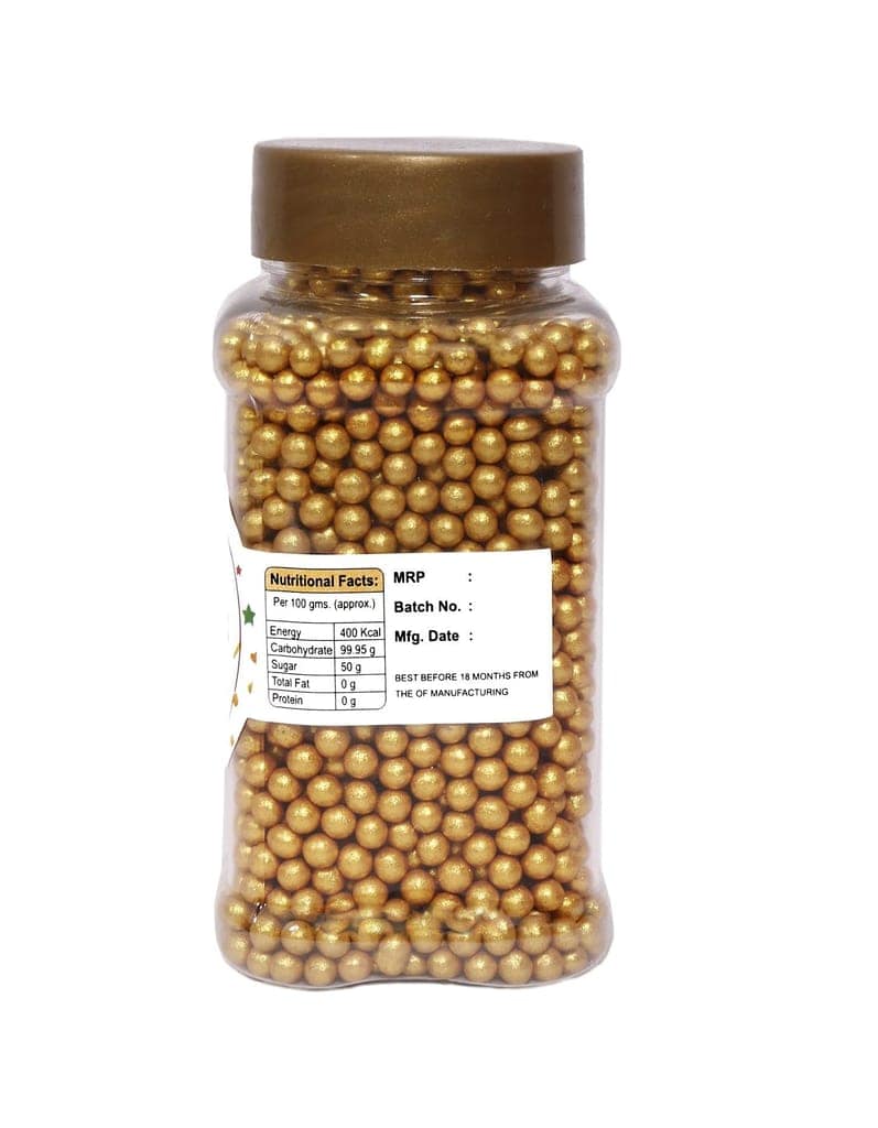 foodfrillz Golden Balls, 125 g Sprinkles for Cake view 3