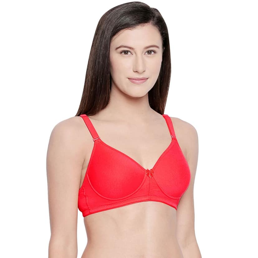 Bodycare Women Cotton Spandex Full Coverage Padded Regular Bra 6590-RED view 2