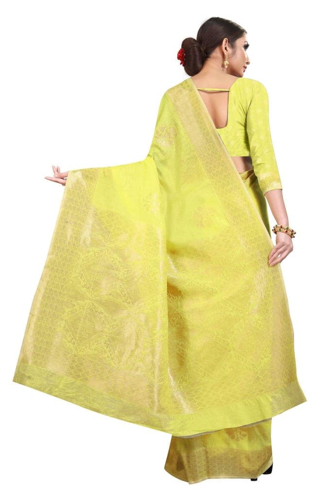 Silk Zone Women's Jamdani Cotton Woven Silk Saree with Blouse Piece view 3