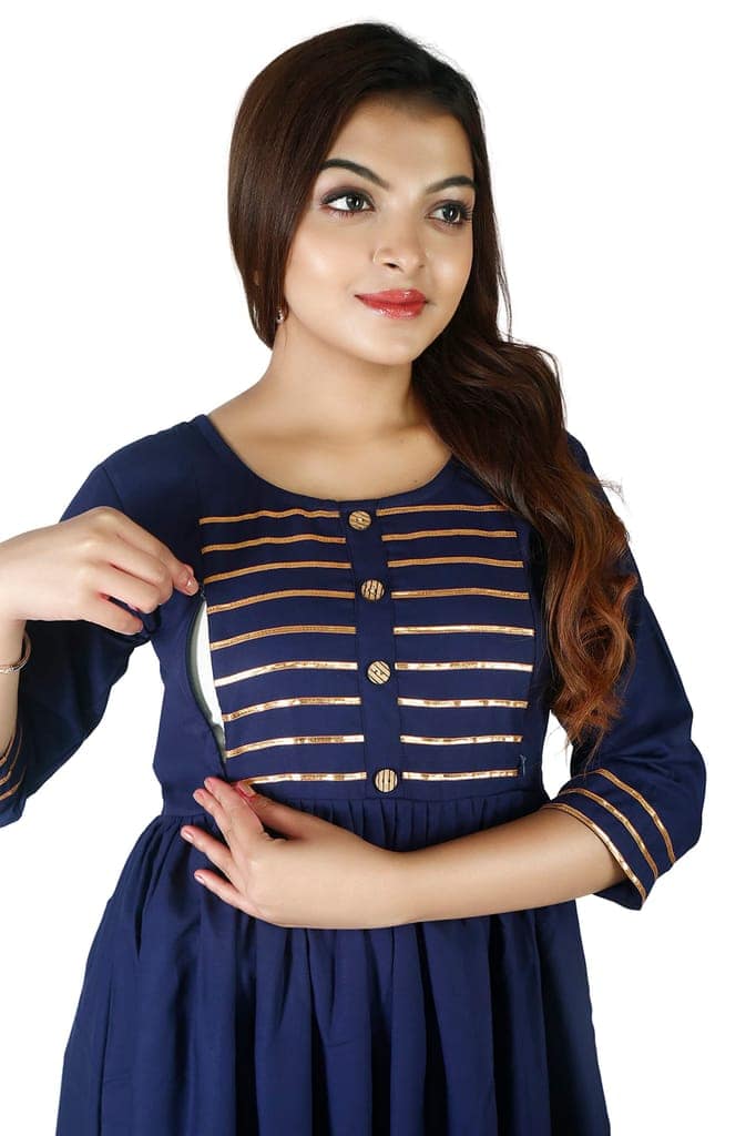 MAHIRA 'S COMFORT Maternity Gown: Stylish Rayon Feeding Kurti for Pregnancy and Breastfeeding view 5