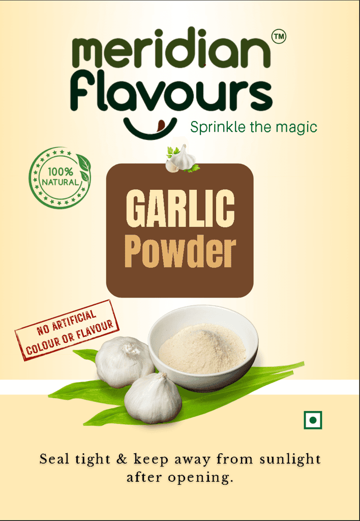 Meridian Flavours Dehydrated Garlic Powder | Washed and Cleaned | Outer Skin Removed | 100% Natural and Preservatives Free | 1 Teaspoon Powder = 3 Garlic Cloves | (Garlic Powder, 100gm) view 4