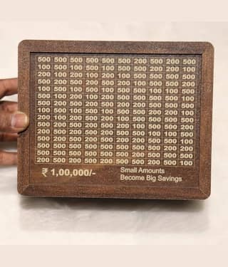 Midastra Engineered Wood Brown Others Piggy Bank ( Pack of 1 )