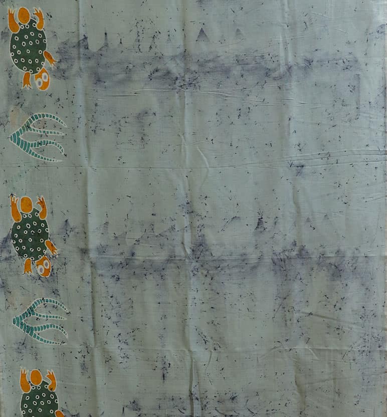 Handcrafted Batik Print Maheshwari Cotton By Silk Saree view 3