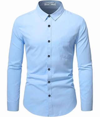 UNI VIBE Cotton Blend Slim Fit Solids Full Sleeves Men's Casual Shirt - Blue ( Pack of 1 )